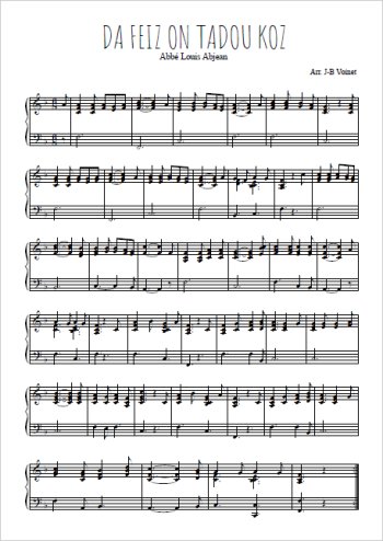 Téléchargez l'arrangement pour piano de la partition de Da feiz on tadou koz en PDF